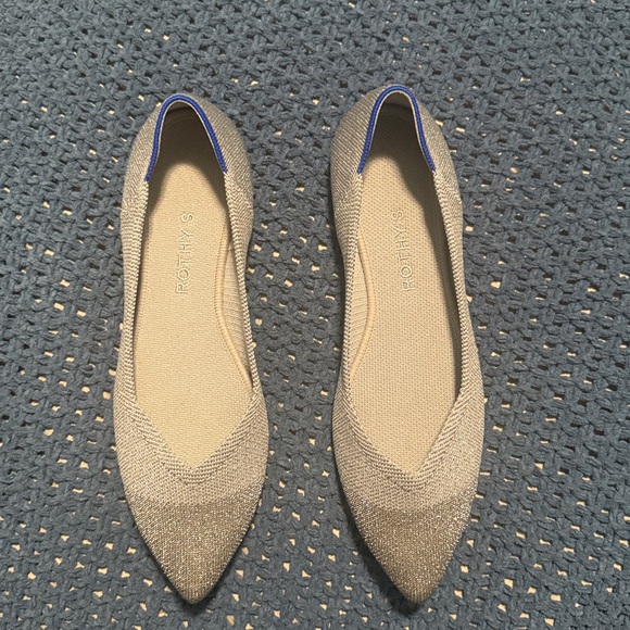 Rothy's The Point Gray and Silver Flats - Picture 3 of 8